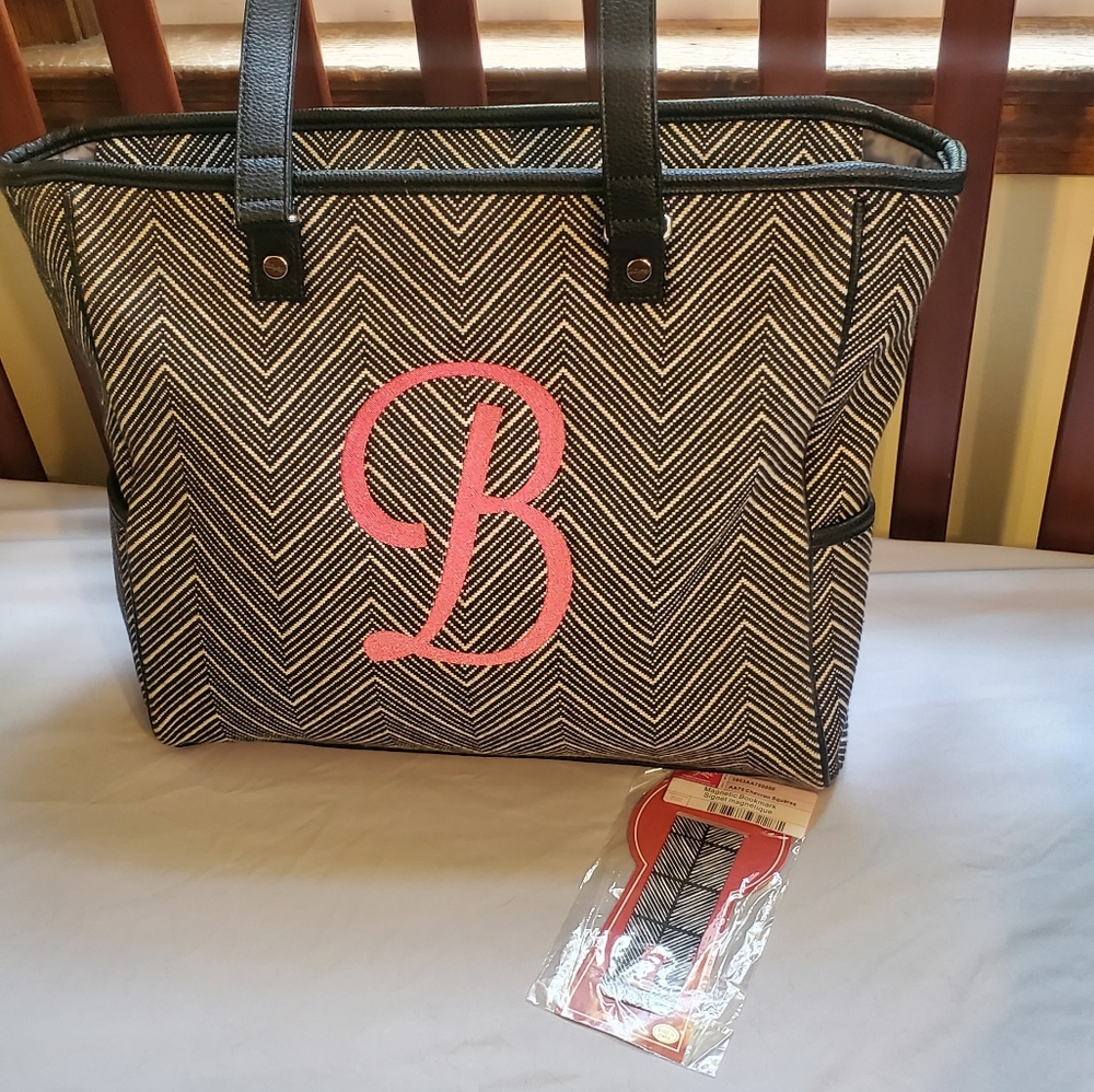 Cindy tote with Monogram "B" plus bookmark